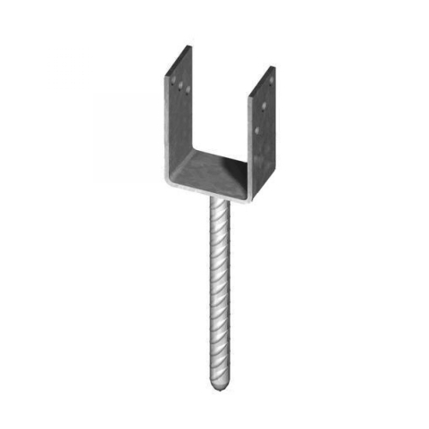 Pfostentr&auml;ger-U mit Riffeldolle verzinkt 91x200mm