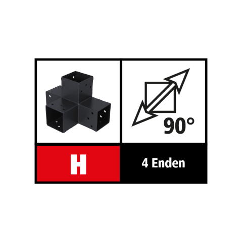 Suki Steckverbinder Verlngerung 90 Grad, 4 Enden - 71mm