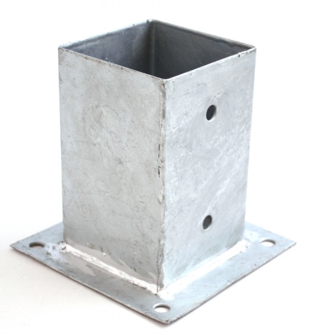 Aufschraubh&uuml;lse schwer 3mm verzinkt 91x91x150mm