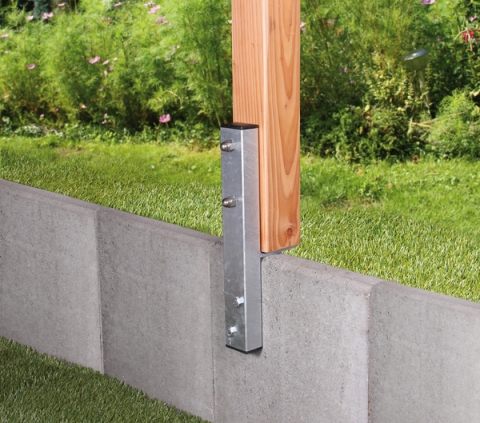 U-Pfostentr&auml;ger F&uuml;r L-Randsteine feuerverzinkt 91x230mm